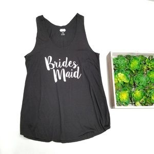 Mudpie Black Bridesmaid graphic tank